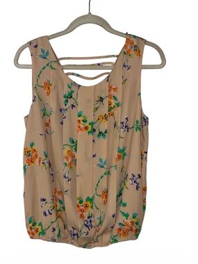 Anthropologie Meadow Rue peach color Petals Tank Blouse Sz S